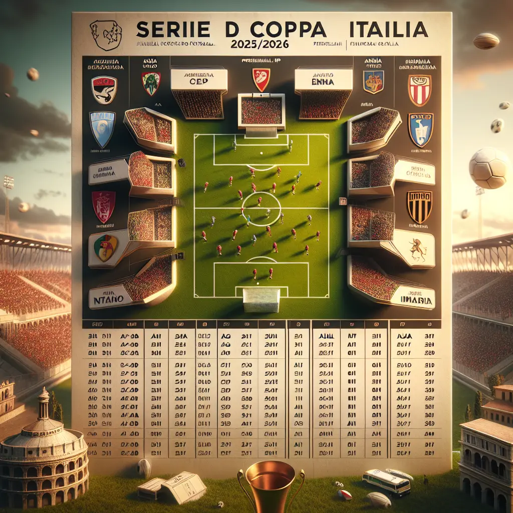La Coppa Italia Serie D 2025/2026 prende il via il 24 agosto con 68 squadre in lizza